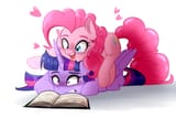 2144323__safe_artist-colon-lorenz3_artist-colon-notaletolivefor_pinkie+pie_twilight+sparkle_alicorn_earth+pony_pony_g4_book_female_lesbian_mare_ship-colon-twink