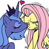 446084__safe_artist-colon-megasweet_fluttershy_princess+luna_crying_eyes+closed_heart_kissing_lesbian_lunashy_s1+luna_sad_shuddering_simple+background_