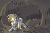297475__safe_artist-colon-manicpanda_derpy+hooves_pegasus_pony_adventure_cave_explore_exploring_female_mare_solo_spelunking_torch