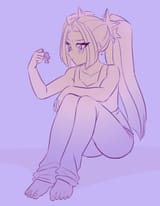 3587919__safe_artist-colon-rileyav_aria+blaze_sonata+dusk_human_equestria+girls_g4_barefoot_feet_female_keychain_looking+at+something_monochrome_purple+backgrou