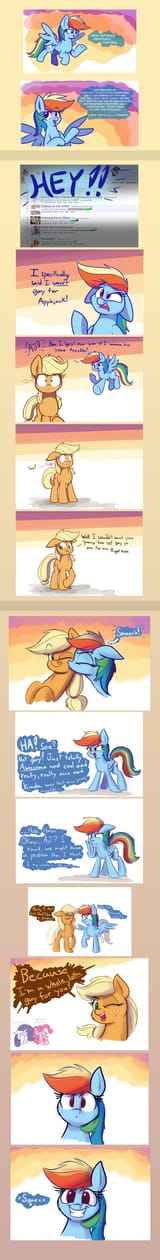 1283990__safe_artist-colon-heir-dash-of-dash-rick_applejack_pinkie+pie_rainbow+dash_rarity_g4_blatant+lies_cheek+kiss_comic_cute_female_floppy+ears_flying_kissi