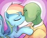 3146689__safe_artist-colon-dotkwa_rainbow+dash_oc_oc-colon-anon_human_pegasus_pony_g4_canon+x+oc_duo_eyes+closed_female_heart_heart+background_interspecies_kiss
