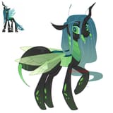 3613627__safe_artist-colon-cryweas_queen+chrysalis_changeling_changeling+queen_g4_alternate+hairstyle_drool_female_mandibles_mare_redesign_simple+background_sol
