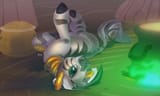 2528447__safe_artist-colon-jesusy_zecora_pony_zebra_g4_cute_female_glowing_heart+eyes_horses+doing+horse+things_looking+at+you_lying+down_mare_on+back_signature