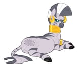 2667156__safe_artist-colon-snspony_zecora_pony_zebra_g4_belly_bracelet_ear+piercing_earring_female_jewelry_lidded+eyes_looking+at+you_lying+down_mare_neck+rings