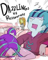 1008655__safe_artist-colon-tsukusun_adagio+dazzle_aria+blaze_sonata+dusk_equestria+girls_g4_pixiv_restaurant_sleeping_the+dazzlings_waitress_zzz