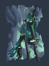 1903922__safe_alternate+version_artist-colon-rocket-dash-lawnchair_derpibooru+import_queen+chrysalis_changeling_changeling+larva_changeling+queen_cute_