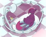 2798474__safe_artist-colon-convexpert_fizzlepop+berrytwist_tempest+shadow_pony_unicorn_g4_bathroom_bathtub_belly_belly+button_big+belly_broken+horn_eyes+closed_