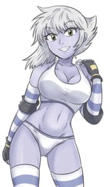 3601859__suggestive_artist-colon-sumin6301_limestone+pie_human_equestria+girls_g4_2d_bangs_belly_belly+button_breasts_cleavage_clothes_elbow+pads_fangs_female_f