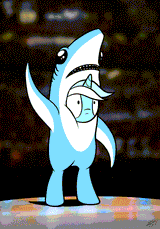 820327__safe_lyra+heartstrings_solo_clothes_animated_costume_wat_funny_photoshop_waving_shark_american+football_thousand+yard+stare_artist-colon-dori