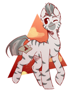 1960729__safe_artist-colon-pawberrykit_oc_oc+only_oc-colon-mcmiag_pony_zebra_colored+muzzle_cute_eyebrows_fake+cutie+mark_gun_handgun_heart+eyes_ocbetes_one+eye