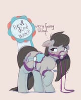 3452821__safe_artist-colon-drafthoof_derpibooru+import_octavia+melody_earth+pony_pony_g4_blushing_bridle_clothes_harness_image_pet+play_png_saddle_sock