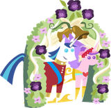 3512943__safe_derpibooru+import_official_princess+cadance_shining+armor_alicorn_pony_unicorn_g4_-dot-svg+available_cake_cake+topper_clothes_dress_duo_f