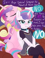 3454485__safe_artist-colon-local+sugar+provider_derpibooru+import_princess+cadance_princess+flurry+heart_alicorn_pony_g4_annoyed_blushing_clothes_colla
