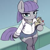3198903__safe_artist-colon-t72b_derpibooru+import_maud+pie_earth+pony_pony_g4_alternate+clothes_button-dash-up+shirt_clothes_desk_ear+piercing_earring_