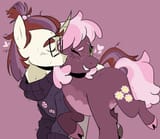 3117536__safe_artist-colon-zowwyroo_cheerilee_moondancer_earth+pony_pony_unicorn_g4_cheek+kiss_cheerdancer_clothes_cloven+hooves_crack+shipping_curved+horn_duo_