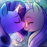 184513__safe_artist-colon-explosivegent_artist-colon-megasweet_fluttershy_rarity_pegasus_pony_unicorn_g4_bust_cute_duo_duo+female_female_first+flarity+picture+