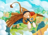 6575860__safe_artist-colon-kittytitikitty_imported+from+derpibooru_sunburst_oc_oc-colon-suban_griffon_pony_unicorn_canon+x+oc_cloak_clothes_cloud_flying_glasses