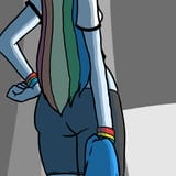 816845__solo_rainbow+dash_suggestive_equestria+girls_ass_hands+on+hips_bike+shorts_artist-colon-noginerve