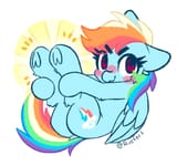 2949075__safe_artist-colon-ruef_rainbow+dash_pegasus_pony_g4_2022_3-colon-3_blush+sticker_blushing_butt_colored_cute_dashabetes_dock_emanata_eye+clipping+throug