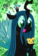102068__safe_artist-colon-leibi97_derpibooru+import_queen+chrysalis_changeling_changeling+queen_-colon-p_cheese_cute_cutealis_eyes+on+the+prize_female_