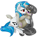 3331190__suggestive_artist-colon-sugarcup_dj+pon-dash-3_octavia+melody_vinyl+scratch_earth+pony_pony_unicorn_g4_blushing_butt_drool_drool+string_female_hooves_h