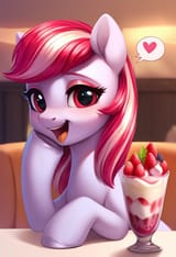Happy Sugar and her favorite parfait