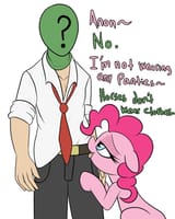 1329668__suggestive_artist-colon-datte-dash-before-dash-dawn_pinkie+pie_oc_oc-colon-anon_earth+pony_human_pony_g4_bedroom+eyes_denied_dialogue_female_flirting_f