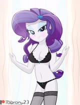 2412239__suggestive_artist-colon-tabrony23_rarity_equestria+girls_g4_bedroom+eyes_belly+button_black+bra_black+panties_black+underwear_bra_breasts_busty+rarity_