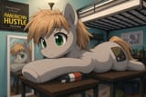 Plush Pony Resting in Cozy Room