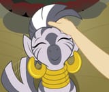 3066826__safe_artist-colon-badumsquish_derpibooru+exclusive_zecora_human_pony_zebra_g4_behaving+like+a+dog_content_cute_duo_ear+piercing_earring_eyes+closed_fem