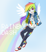 1738170__safe_artist-colon-g_k_po_rainbow+dash_equestria+girls_spoiler-colon-eqg+series_clothes_female_looking+at+you_shirt_shoes_solo