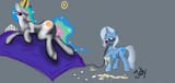 574792__suggestive_artist-colon-jellyhooves_derpibooru+import_princess+celestia_trixie_pony_unicorn_ballgag_bondage_collar_egg_female_femdom_femsub_gag