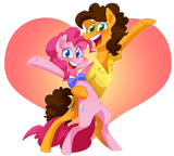 541846__safe_artist-colon-kiki-dash-kit_cheese+sandwich_pinkie+pie_earth+pony_pony_g4_my+little+pony-colon-+friendship+is+magic_pinkie+pride_bipedal_bowtie_duo
