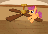 scoots on a ceiling fan