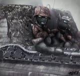 2434333__safe_oc_clothes_looking+at+you_photo_sitting_changeling_weapon_helmet_uniform_changeling+oc_smoking_nazi_military_tank+(vehicle)_militar
