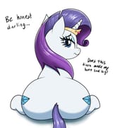 3567650__suggestive_artist-colon-vomitvomiting_rarity_pony_unicorn_g4_both+cutie+marks_butt_dialogue_eyeshadow_female_horn_it27s+a+trap_jewelry_looking+at+you_l