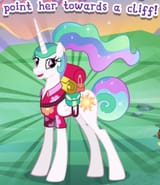 celly point her towards a cliff