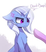 1248569__safe_artist-colon-magnaluna_trixie_twilight+sparkle_alicorn_pony_unicorn_g4_angry_annoyed_blushing_boop_chest+fluff_cross-dash-popping+veins_cute_diatr