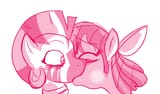 185483__safe_artist-colon-klondike_apple+bloom_zecora_zebra_g4_blushing_female_kiss+on+the+lips_kissing_lesbian_monochrome_older_ship-colon-zecobloom_shipping_