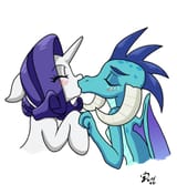 1137228__safe_artist-colon-xenosaga428_edit_editor-colon-iron+steed_princess+ember_rarity_dragon_pony_unicorn_g4_gauntlet+of+fire_my+little+pony-colon-+friendsh