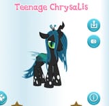 3623245__safe_gameloft_queen+chrysalis_changeling_changeling+queen_g4_gradient+background_screenshots_solo_teenager_young+chrysalis_younger
