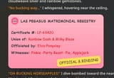 Las Pegasus marriage