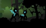 581898__safe_artist-colon-kalayaan_derpibooru+import_changeling_cute_cuteling_fangs_heart+eyes_hive+radio_raised+hoof_raised+leg_rearing_smiling_wingdi