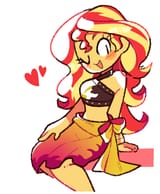 1799143__safe_artist-colon-blushily_sunset+shimmer_equestria+girls_forgotten+friendship_spoiler-colon-eqg+series_blushing_bow_clothes_cute_female_heart