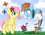 7652__source+needed_useless+source+url_safe_artist-colon-megasweet_fluttershy_rainbow+dash_bee_butterfly_chipmunk_pegasus_pony_g4_cloud_cloudy_cute_dashabete