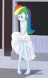 1041293__suggestive_artist-colon-carnifex_rainbow+dash_equestria+girls_adorasexy_blushing_clothes_covering_cute_dashabetes_dress_embarrassed_feet_femal