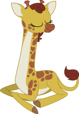 1453746__safe_artist-colon-iknowpony_clementine_fluttershy+leans+in_eyes+closed_female_giraffe_pony_simple+background_smiling_solo_-dot-svg+available_t