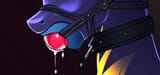 1933139__suggestive_artist-colon-kuri_art_rainbow+dash_pony_g4_ballgag_bondage_bridle_clothes_collar_drool_female_gag_leash_shadowbolt+dash_solo_solo+female_tac