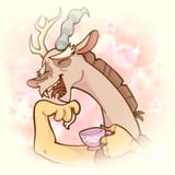 discord laughing with tea